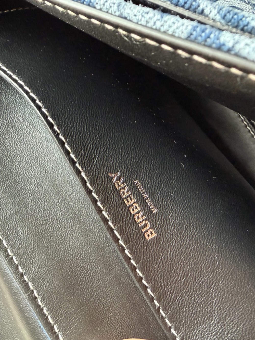 Burberry Denim Medium print Note Crossbody bag Blue NWT - Picture 7 of 13